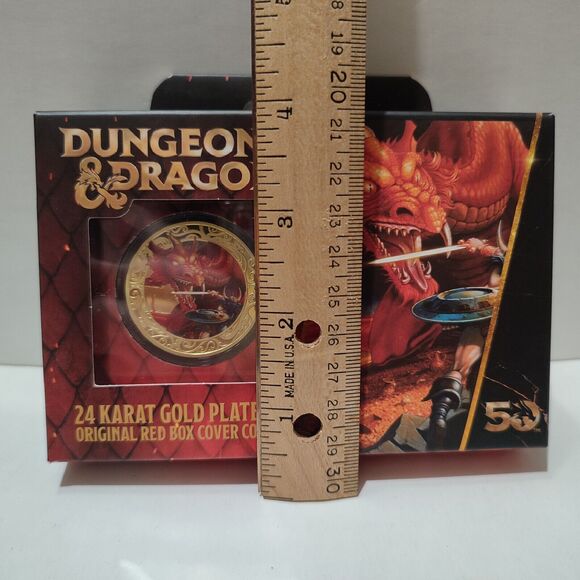 Dungeons & Dragons 50th Anniversary 24k Gold Plated Coin with Colour Print - Picture 4 of 5